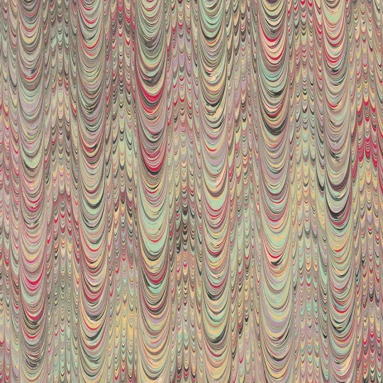 Hand Marbled Paper Combed Pattern in Multi-color ~ Berretti Marbled Arts